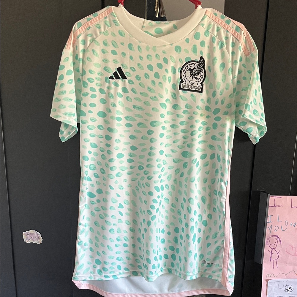 adidas Mint Green, White and pink Women's Mexico Jersey